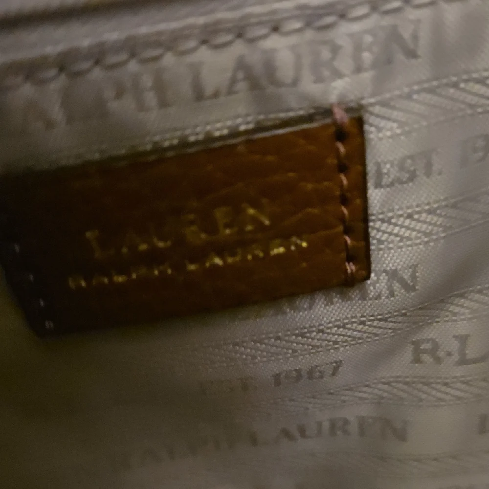 Ralph Lauren Double L Denim and Brown Hobo Bag - Picture 4 of 6